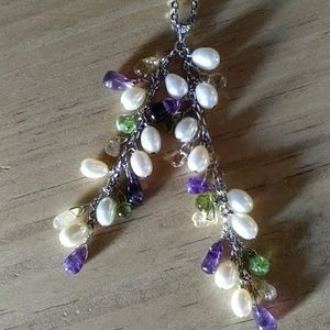 Pearl, Citrine, Amethyst, Necklace
